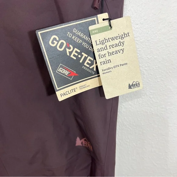 REI Co-op Xerodry GTX Pants Gore-Tex Paclite Waterproof in raisin gorpcore - Picture 3 of 14